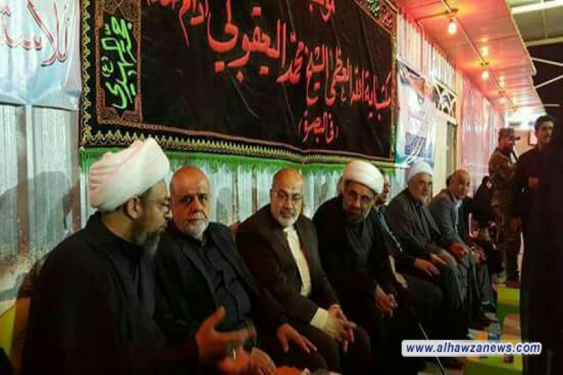  زيارة السفير الايراني في العراق ايرج مسجدي مع القنصل الايراني في البصره احمد سياهبوش موكب المرجع الديني الشيخ محمد اليعقوبي دام ظله في منفذ الشلامجه / البصره في يوم الاحد الموافق 15/صفر 