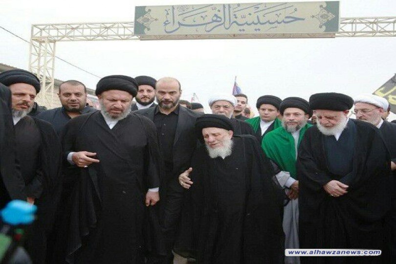 مشاركة المرجع السيد الحكيم (مدّ ظلّه) الجموع المليونية بالسير في طريق يا حسين