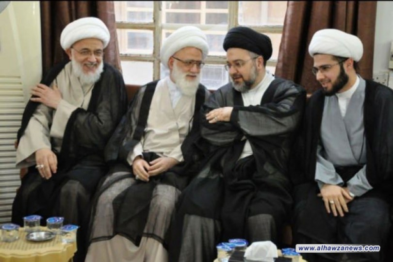 المرجع اليعقوبي يحضر مجلس الفاتحة على روح حرم السيد محمد الشيرازي قدس