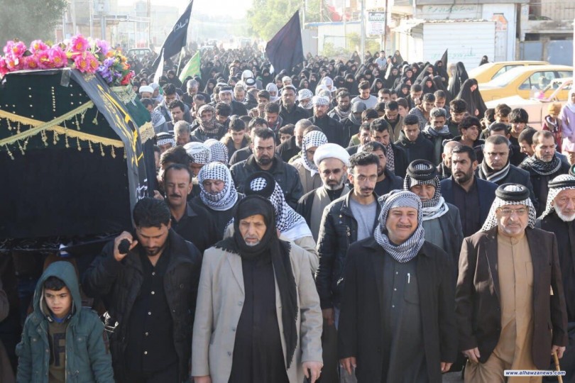 ابناء ميسان يشاركون في التشييع الرمزي لنعش الصديقة الزهراء ( ع) بذكرى شهادتها 