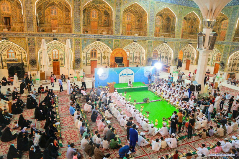 استضافت دار القرآن الكريم في العتبة العلوية المقدسة طلبة مشروع المواهب القرآنية الوطني التابع للعتبة الحسينية المقدسة في محفل قرآني أقيم في رحاب الصحن العلوي المطهر .