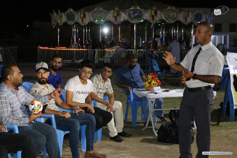 " زواج النور من النور بداية صحيحة لبناء العائلة السعيدة "  شعار مخيم " الاسرة السعيدة " في محافظة واسط 