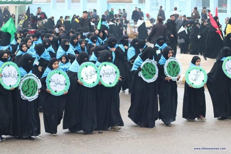 مجمع المبلغات الرساليات يشارك في التشييع الفاطمي في النجف الاشرف