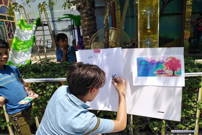 العتابي - يوضح اهم اسباب افتتاح معرض الرسم الاول الذي نظمه تجمع فتية امير المؤمنين (ع)  