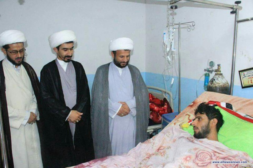 مكتب المرجع اليعقوبي في ذي قار يزور جرحى الحشد الشعبي