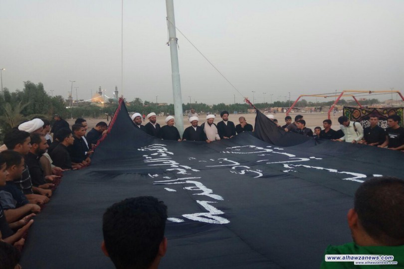  هيئة شعائر السيدة الزهراء (ع) التابعة لمكتب المرجع الديني آية الله العظمى سماحة الشيخ محمد اليعقوبي(دام ظله الوارف) تقيم مراسيم رفع الرآية الحسينية المباركة إيذاناً ببدء شهر محرم الحرام 