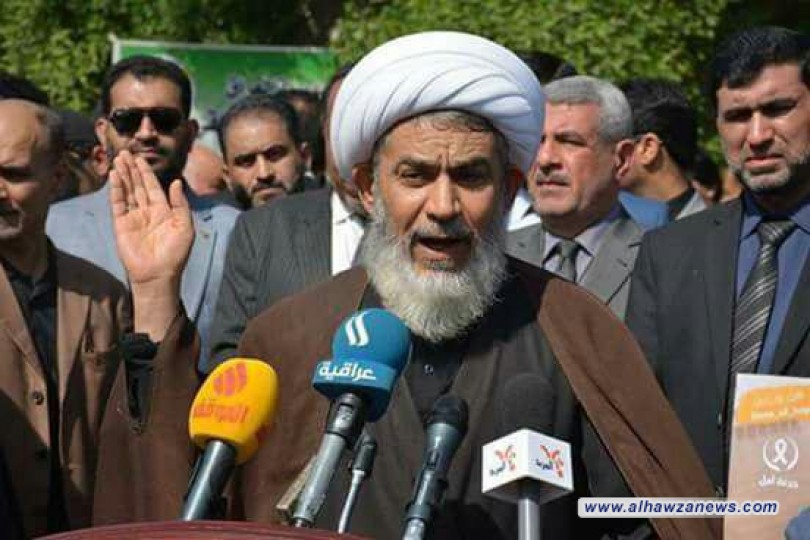 وفد من مكتب المرجع الديني الشيخ محمد اليعقوبي في البصرة يشارك في الوقفة التضامنية لانقاذ اطفال مرضى السرطان